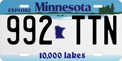 MN license plate 992TTN