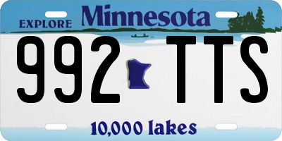MN license plate 992TTS