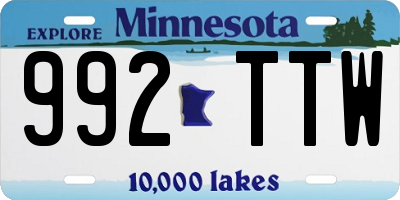 MN license plate 992TTW