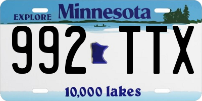 MN license plate 992TTX