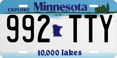 MN license plate 992TTY