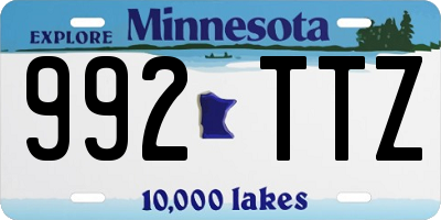 MN license plate 992TTZ