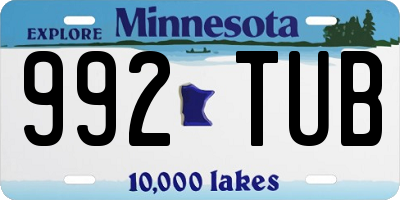 MN license plate 992TUB