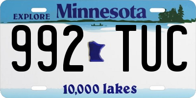 MN license plate 992TUC