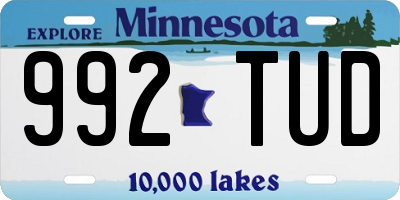 MN license plate 992TUD