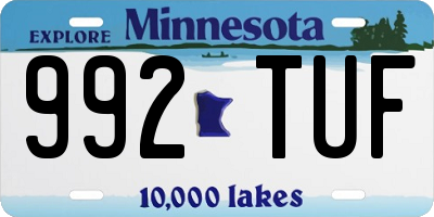 MN license plate 992TUF