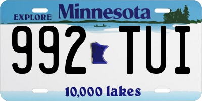 MN license plate 992TUI