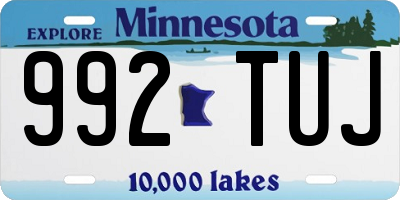 MN license plate 992TUJ