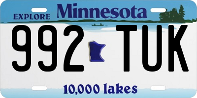 MN license plate 992TUK