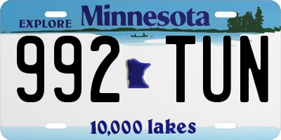 MN license plate 992TUN