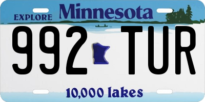 MN license plate 992TUR