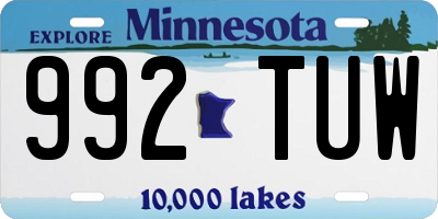MN license plate 992TUW