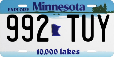 MN license plate 992TUY