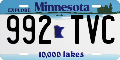 MN license plate 992TVC