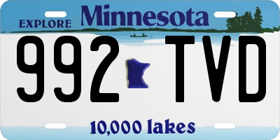 MN license plate 992TVD