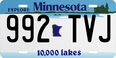 MN license plate 992TVJ