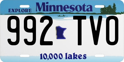 MN license plate 992TVO