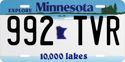 MN license plate 992TVR