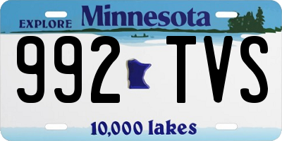 MN license plate 992TVS