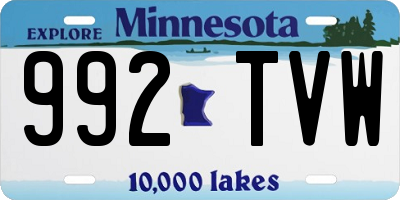MN license plate 992TVW