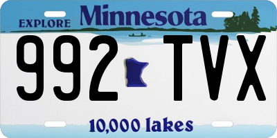 MN license plate 992TVX