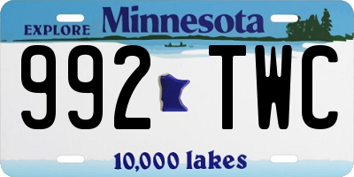 MN license plate 992TWC