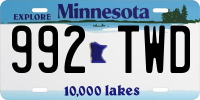 MN license plate 992TWD
