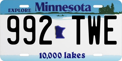 MN license plate 992TWE
