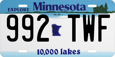 MN license plate 992TWF