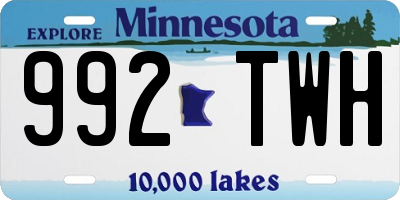 MN license plate 992TWH