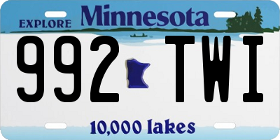 MN license plate 992TWI