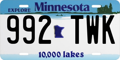 MN license plate 992TWK