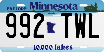 MN license plate 992TWL