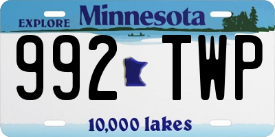 MN license plate 992TWP