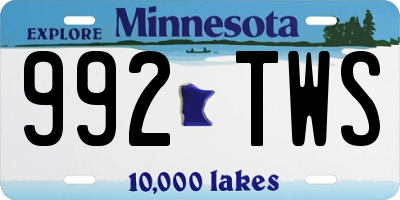 MN license plate 992TWS