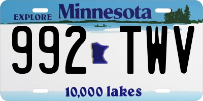 MN license plate 992TWV