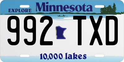 MN license plate 992TXD