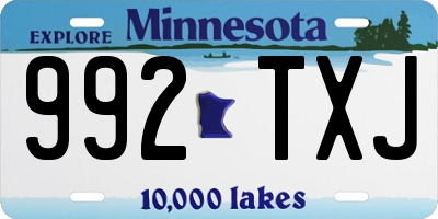 MN license plate 992TXJ