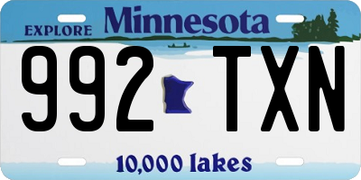 MN license plate 992TXN