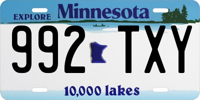 MN license plate 992TXY