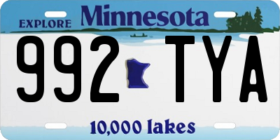 MN license plate 992TYA