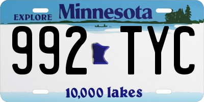 MN license plate 992TYC