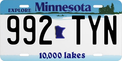 MN license plate 992TYN