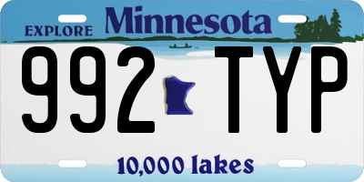 MN license plate 992TYP