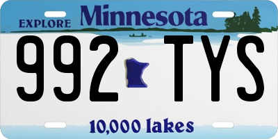 MN license plate 992TYS