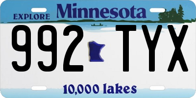 MN license plate 992TYX