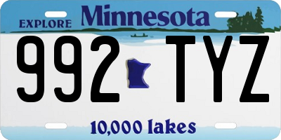 MN license plate 992TYZ