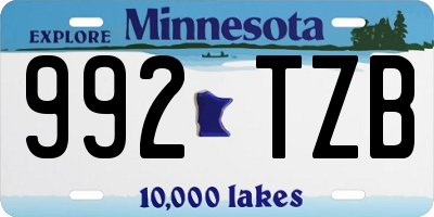 MN license plate 992TZB