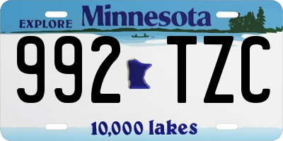 MN license plate 992TZC