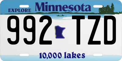 MN license plate 992TZD